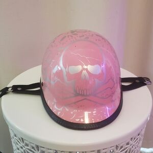 Pink Skull Novelty Motorcycle Helmet